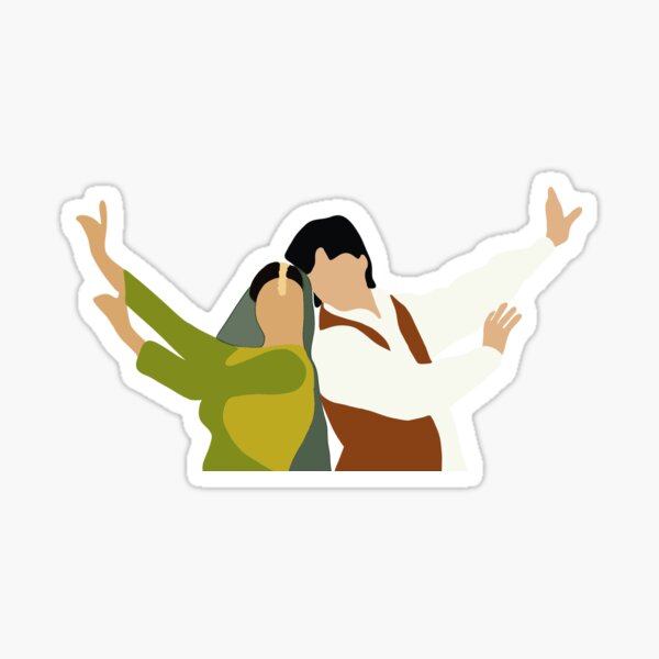 DDLJ Shah Rukh Khan and Kajol- Mehendi La Kage rakhna shot Sticker