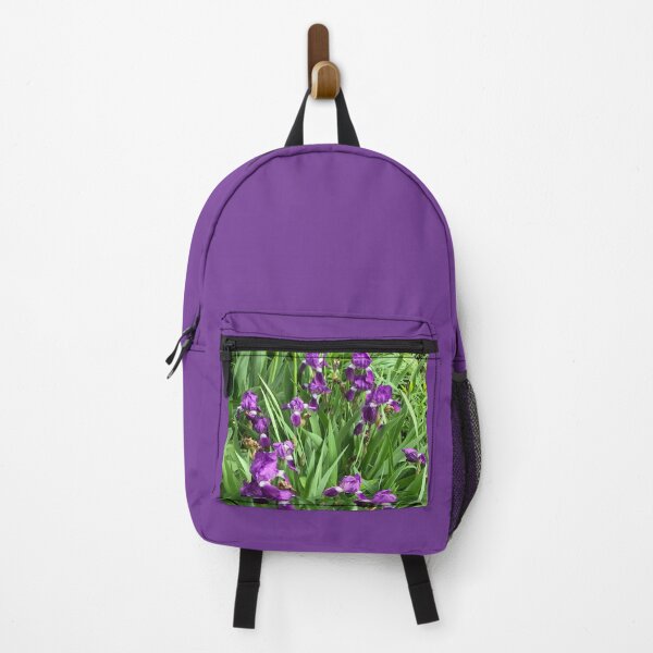 Item preview, Purple irises, realistic photo version, with green leafiness designed and sold by djrunnels.
