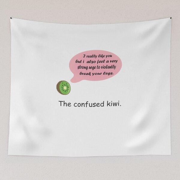 Item preview, Confused Kiwi - Cute Funny Violent Kiwi designed and sold by camelia khaled.