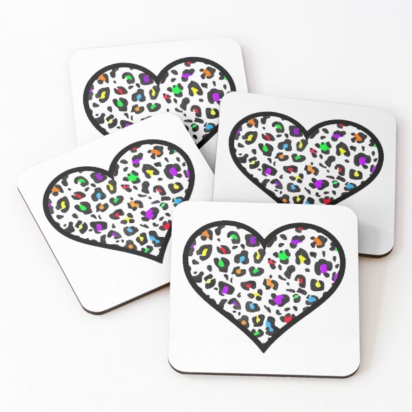 Item preview, Rainbow and Black Leopard Print Heart designed and sold by Bumblefuzzies.