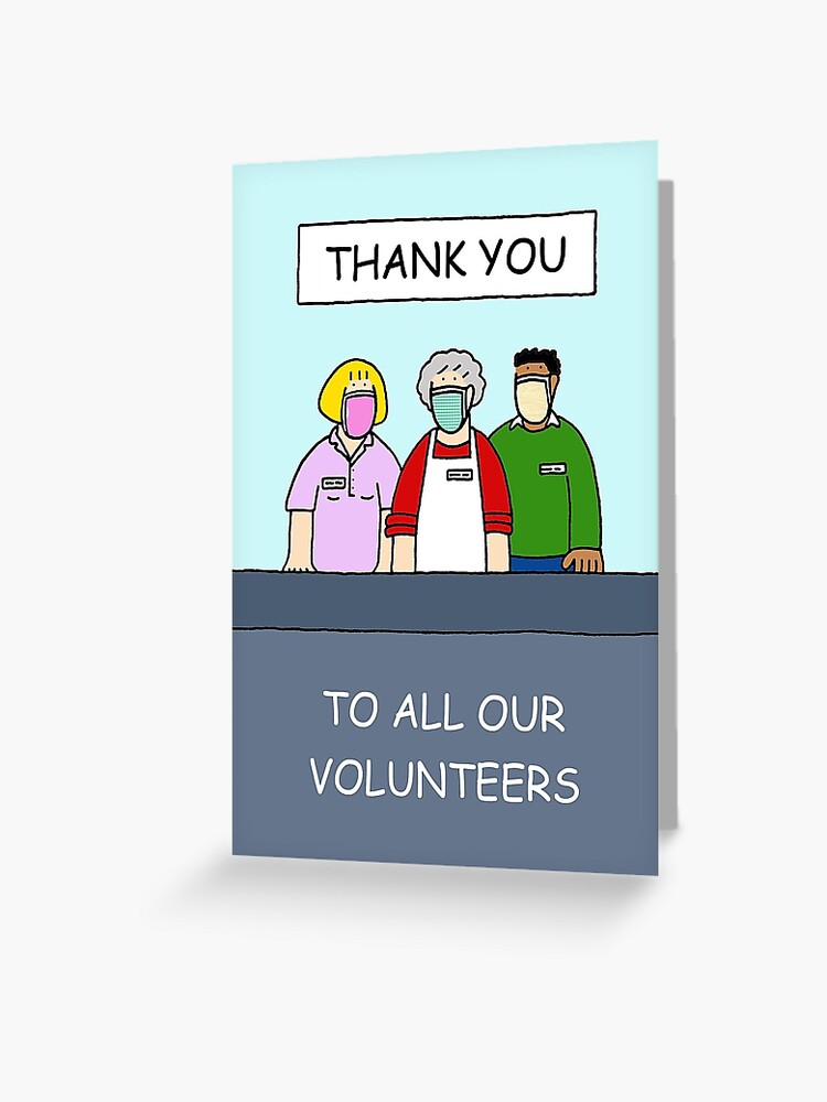 Tarjetas de felicitación «Grupo de dibujos animados de agradecimiento de  Covid 19 a los voluntarios» de KateTaylor | Redbubble