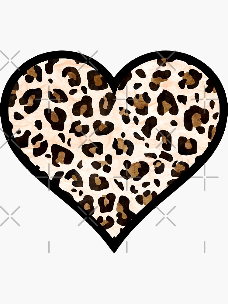 Buy wholesale Brown & black leopard heart pin