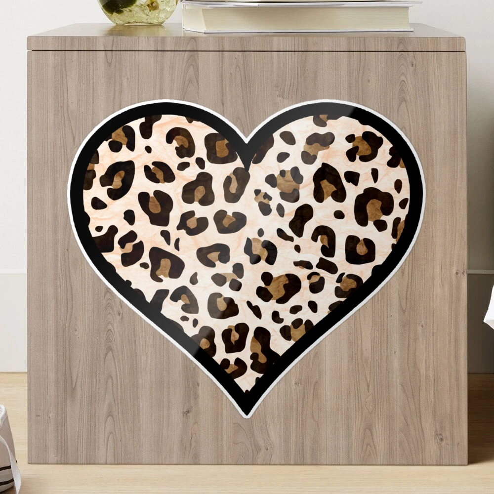 Leopard Animal Print Heart Stickers, Zazzle