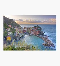 Vernazza Morning Clouds, Cinque Terre, Italy Photographic Print