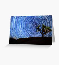 Stunning Circular Star Trails Above Joshua Tree Desert Greeting Card