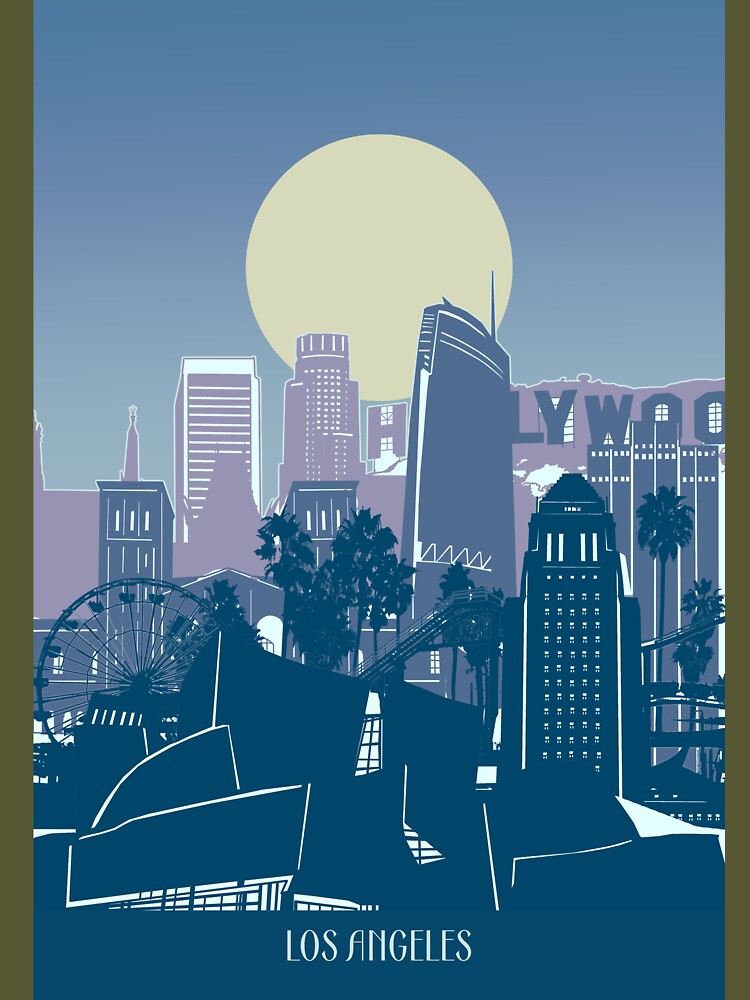 Premium Vector  Los angeles skyline summer tshirt design