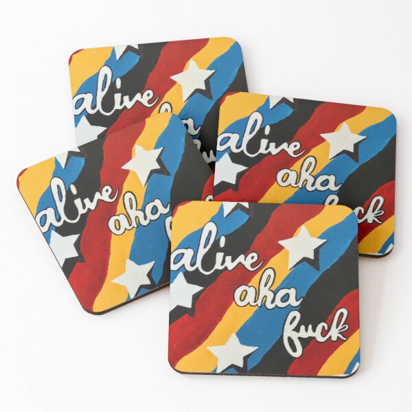 Item preview, Pintura acrílica 'Alive Aha Fuck' designed and sold by elchpmn.