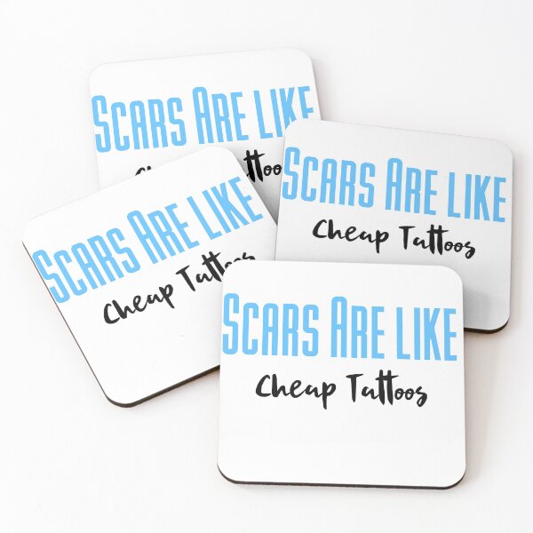 Item preview, Scars are like cheap tattoos blue and black designed and sold by bumperapparels.