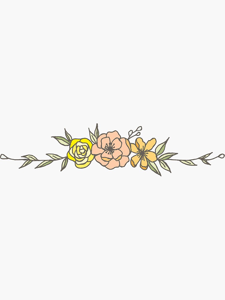 "flower border" Sticker by yaadhavi Redbubble