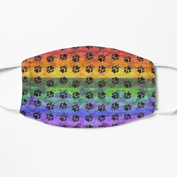 Pawprints Rainbow Spectrum Flat Mask