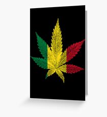 Rastafari Cannabis Leaf Grußkarte