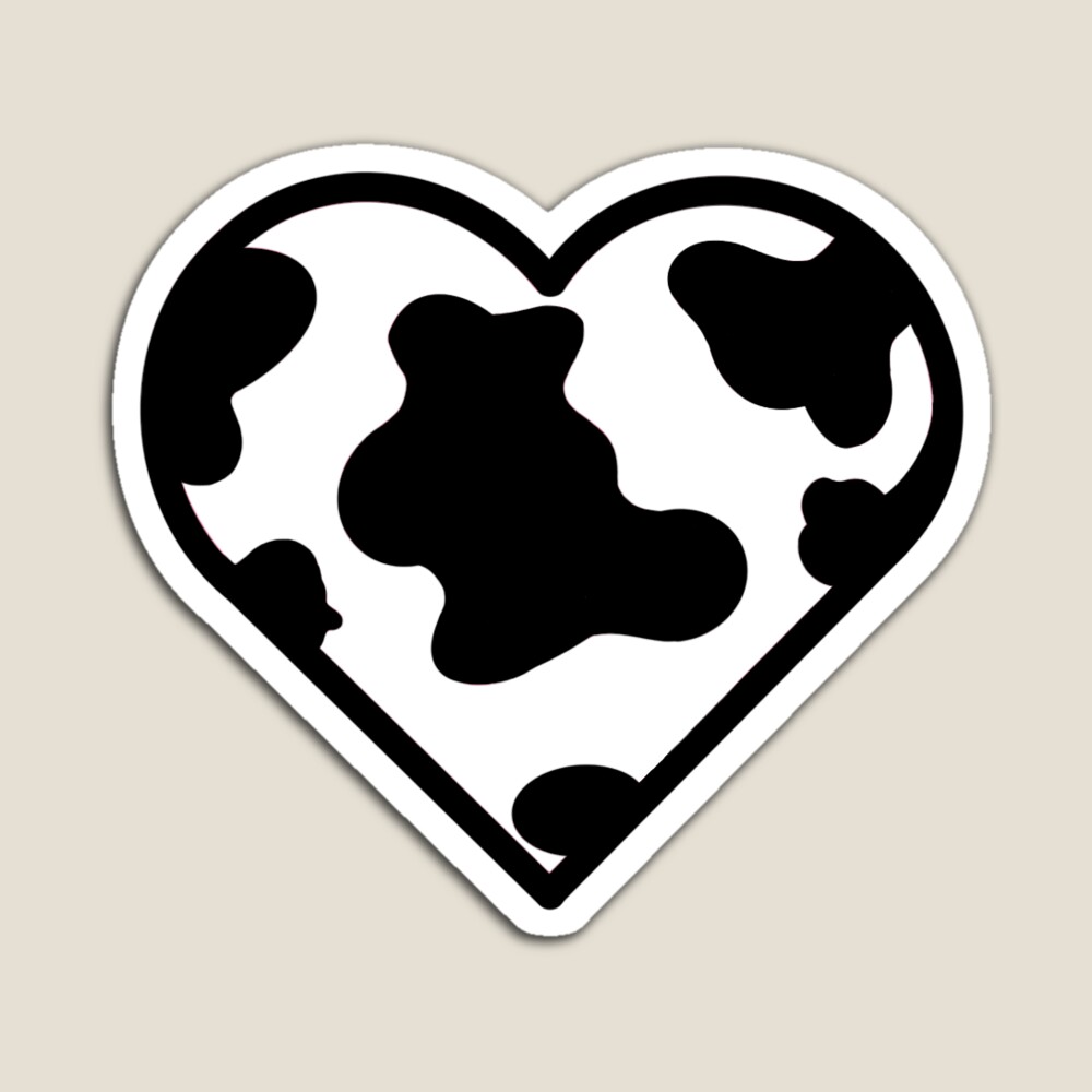 Cow print heart <3 Sticker for Sale by CAT027