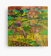 Harvesting the Rice Metal Print