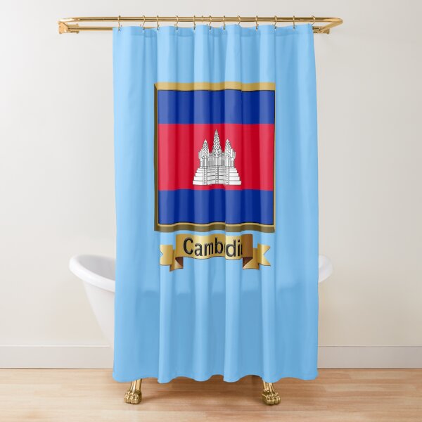 Cambodia Flag Gifts, Stickers & Products (N) Shower Curtain