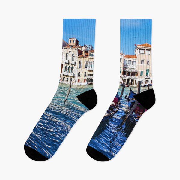 Item preview, Your Romantic Ride Awaits - Traditional Venetian Gondolas on Grand Canal in Venice, Italy designed and sold by Georgia Mizuleva.