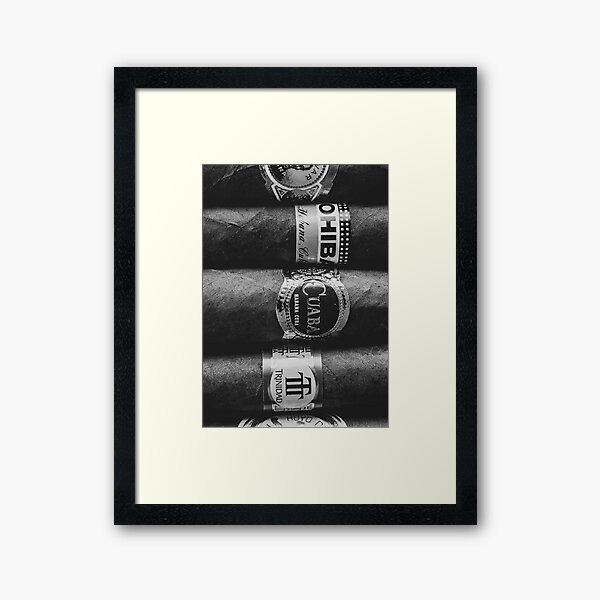 Cuban Cigars Grey Framed Art Print