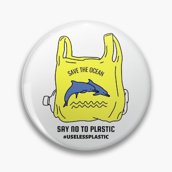 Item preview, Save the Ocean "Say no to plastic" Use less plastic Dolphins design designed and sold by TamGustam.