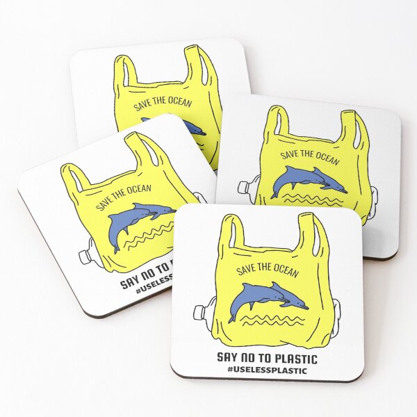 Item preview, Save the Ocean "Say no to plastic" Use less plastic Dolphins design designed and sold by TamGustam.