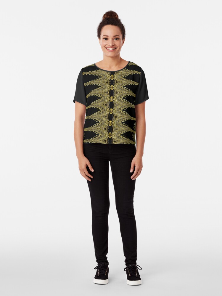 Alternate view of Golden Floral Creations (2) Chiffon Top