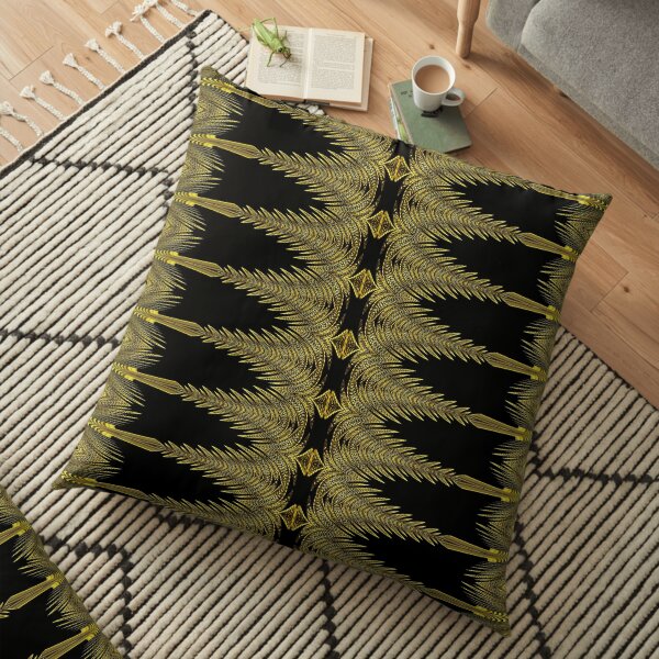 Golden Floral Creations (2) Floor Pillow