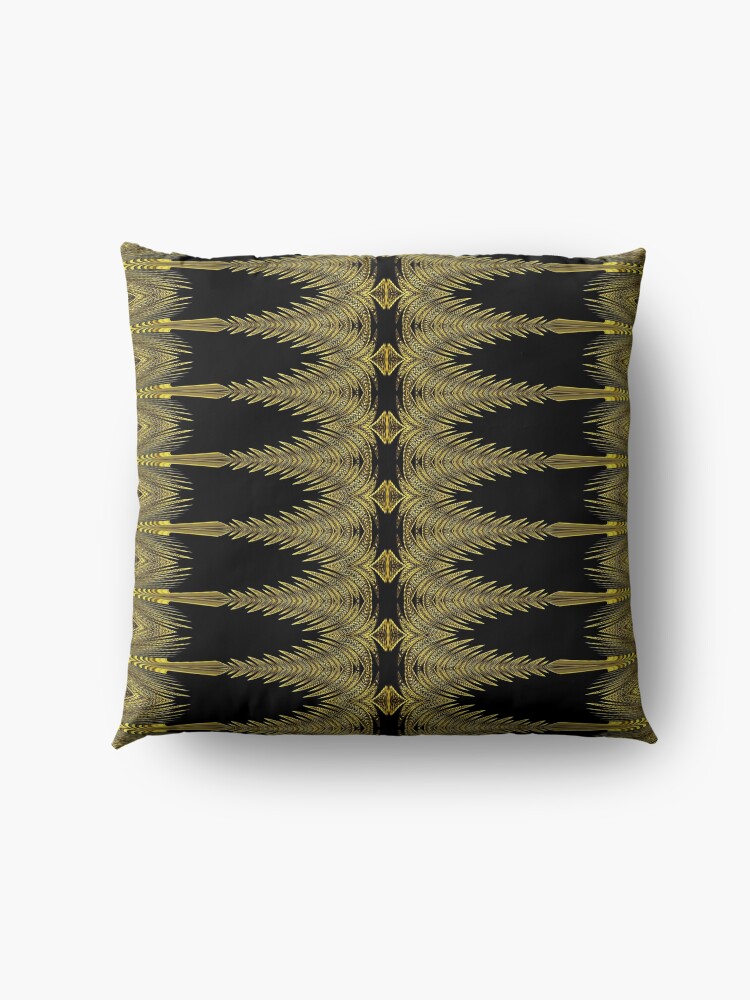 Alternate view of Golden Floral Creations (2) Floor Pillow