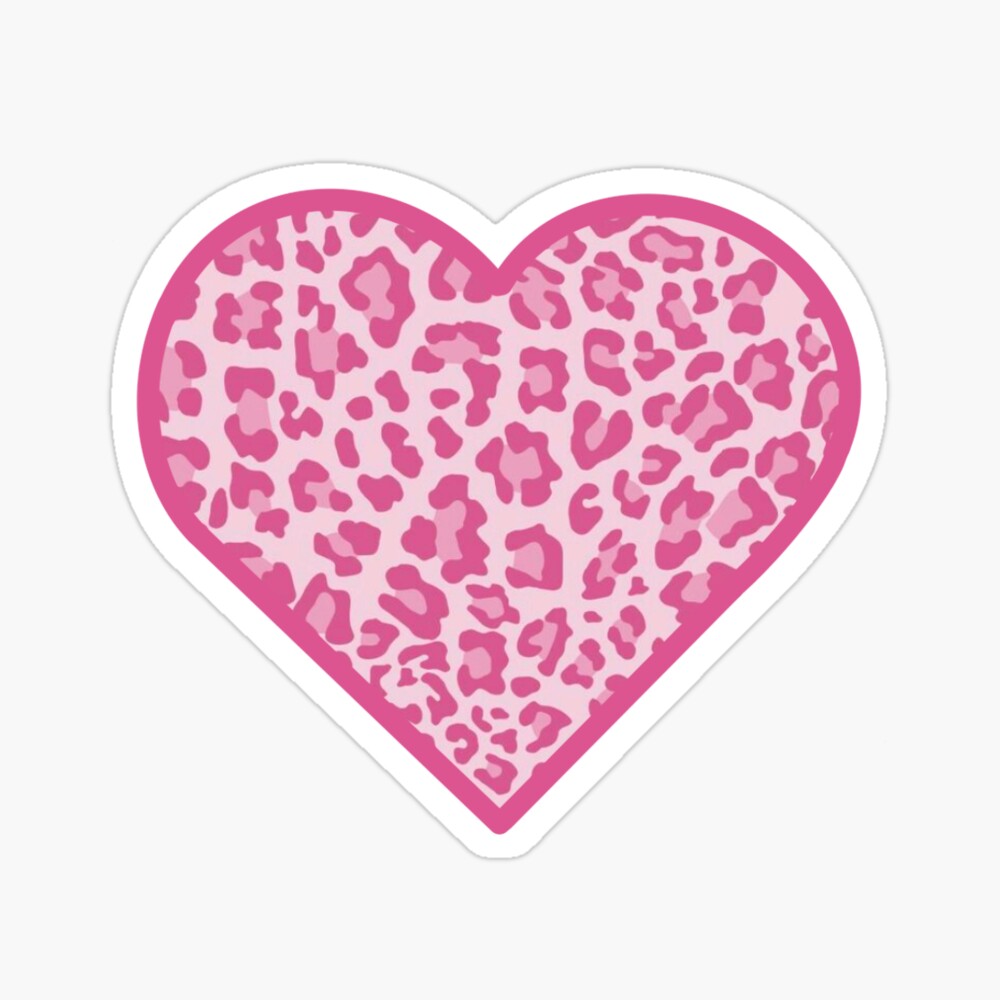 Pink cheetah print heart <3