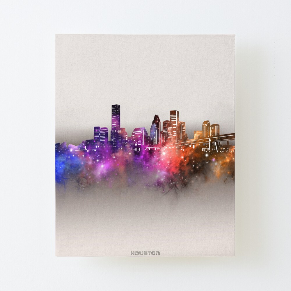 Vintage Houston Baseball Space City Skyline Retro Cityscape Poster