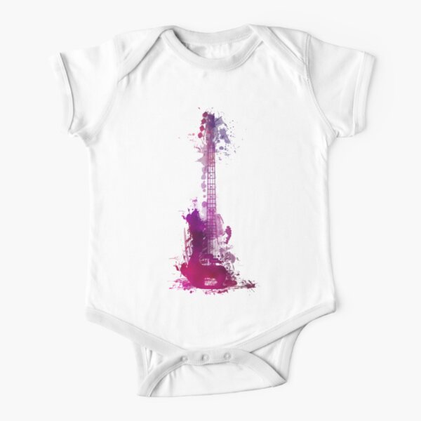 Funky purple guitar Short Sleeve Baby One-Piece