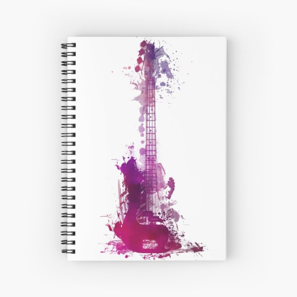 Funky purple guitar Spiral Notebook