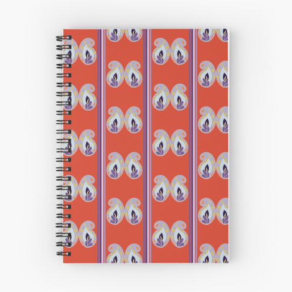 Item preview, Lavender Paisley - Reddish Orange designed and sold by BumbleChynxBee.