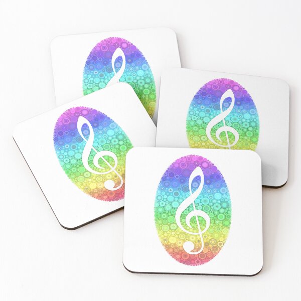 Item preview, Musical Clef Symbol - Rainbow Quilling Effect - White Background designed and sold by Wizzles Emporium.