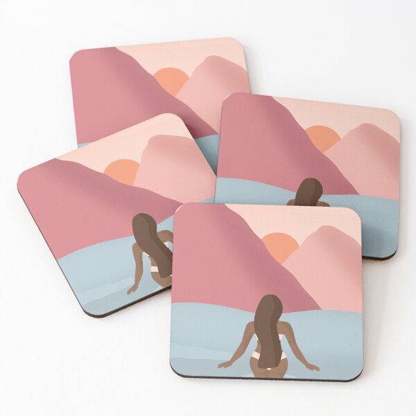 Item preview, woman watching a mountain sun set designed and sold by Jaz-ai.
