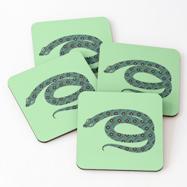 Item preview, Green retro pattern snake designed and sold by Carrie_Anne_Designs.
