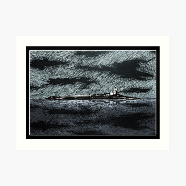 Coquet Island in Inks Art Print