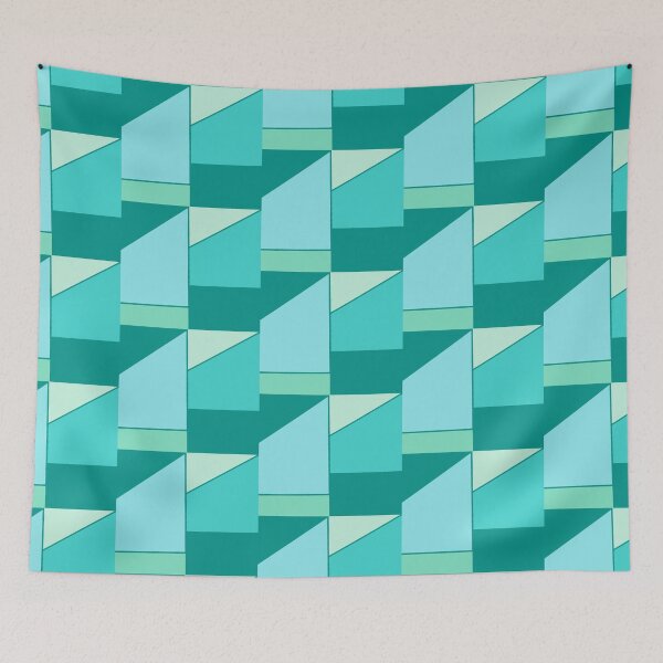 Item preview, Green geometric abstract designed and sold by Abstractlara.