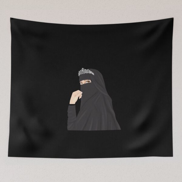 Item preview, Niqab hijab princess drawing wearing crown designed and sold by Imanitasong.