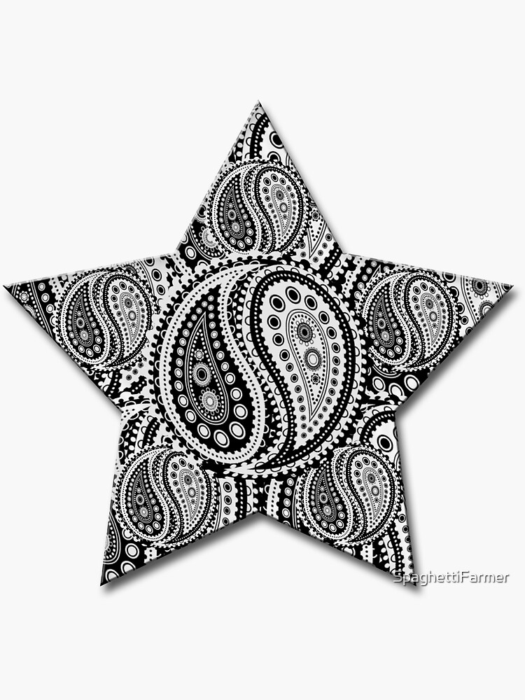 "Paisley Yin Yang Star" Sticker for Sale by SpaghettiFarmer Redbubble