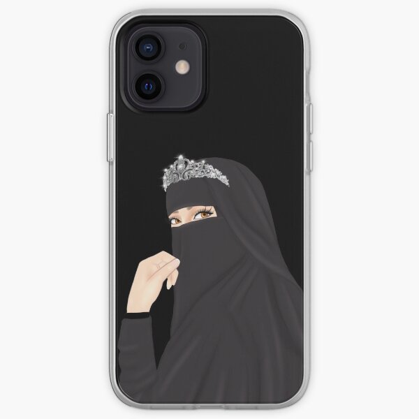 Niqab hijab princesse dessin portant une couronne Coque souple iPhone