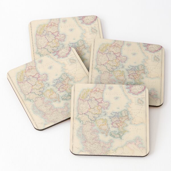 Item preview, Vintage Map of Denmark & Iceland (1884) designed and sold by BravuraMedia.