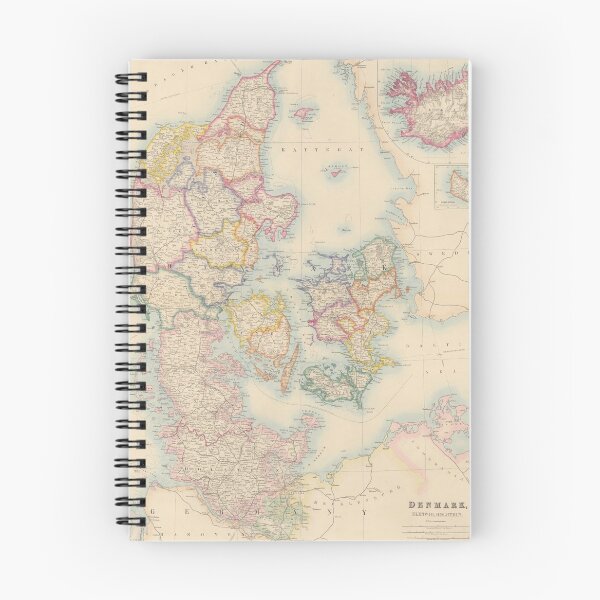 Item preview, Vintage Map of Denmark & Iceland (1884) designed and sold by BravuraMedia.