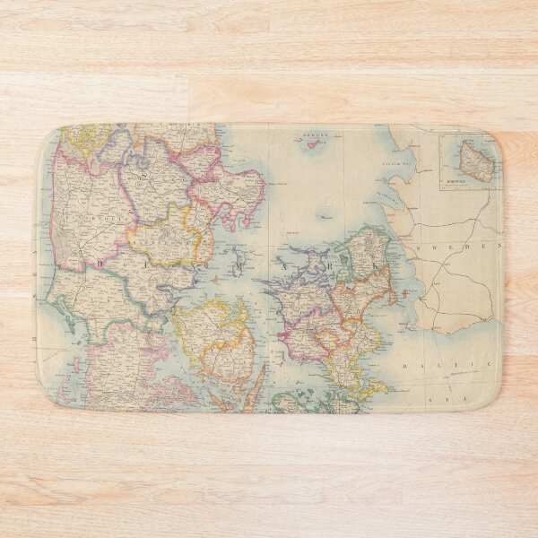 Item preview, Vintage Map of Denmark & Iceland (1884) designed and sold by BravuraMedia.