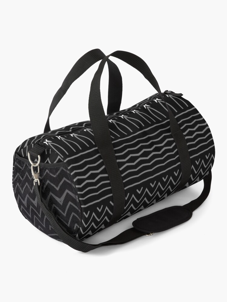 Alternate view of Minimalist Black and White Decorative Pattern Duffle Bag
