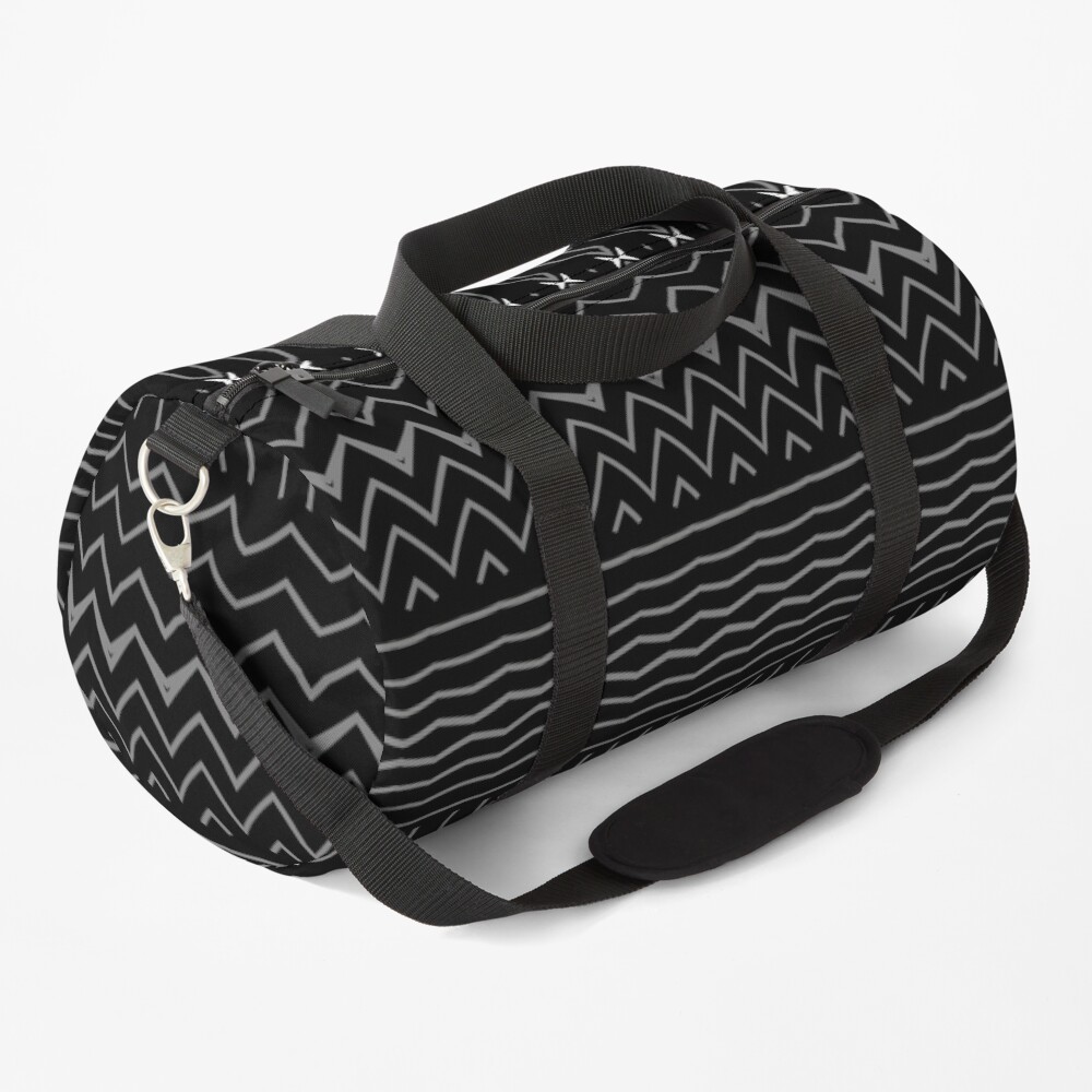 Minimalist Black and White Decorative Pattern Duffle Bag