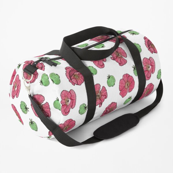 Poppies flowers and seeds pattern Duffle Bag