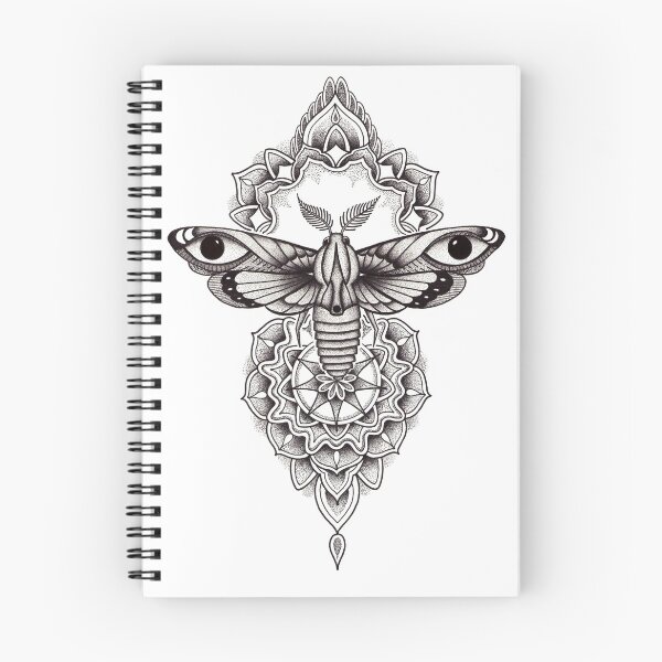 Item preview, Pen and ink dotwork moth mandala designed and sold by René Voortwist Pen and Ink art.