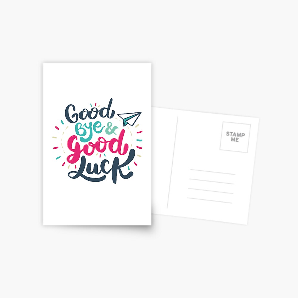 Carte De Vœux Au Revoir Et Bonne Chance Par Anasgh1 Redbubble