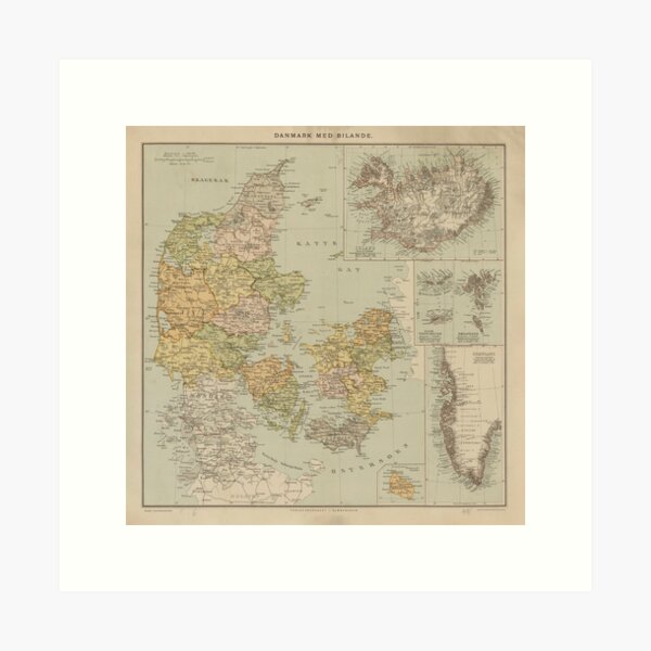 Item preview, Vintage Denmark Oversea Territories (1894) designed and sold by BravuraMedia.