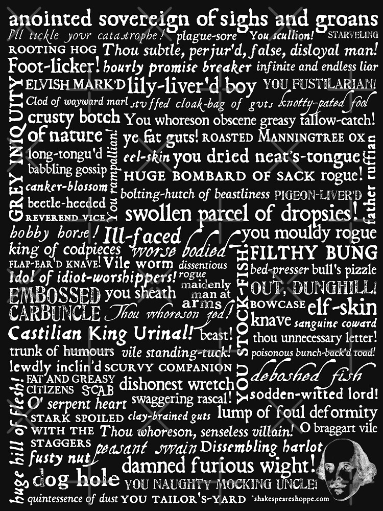 Thumbnail 7 of 7, Essential T-Shirt, Shakespeare Insults White Text Edition (by incognita) designed and sold by Styled Vintage.