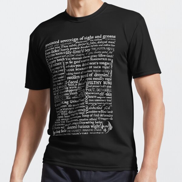 Shakespeare Insults White Text Edition (by incognita) Active T-Shirt
