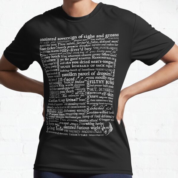 Shakespeare Insults White Text Edition (by incognita) Active T-Shirt